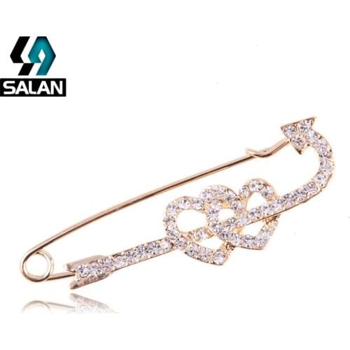 South Korea retro heart full heart with a couple of brooches brooch suit high-grade diamond brooch scarf shawl buckle