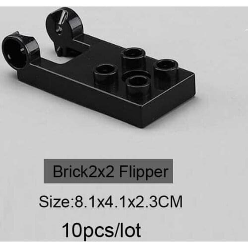 10pcs/lot Big Bricks Technic Parts S061 Brick 2X2 flipper Building Blocks DIY Creative STEAM Children Toy Blocks Parts for Kid