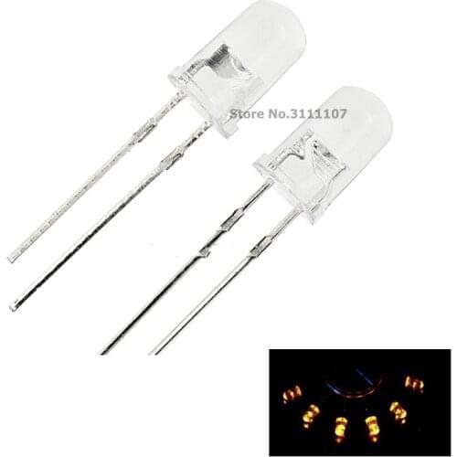 200PCS/Lot 3mm Round Yellow LED Diode Super Bright Water Clear LED Light Lamp Yellow color
