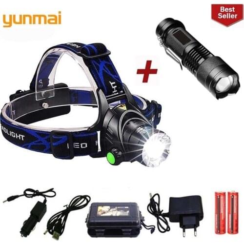 2019 Yunmai New Led Headlamp T6 Zoom Waterproof Flashlight Head Luminaria Head Flashlight Camping Head Lamps Use 18650 Battery