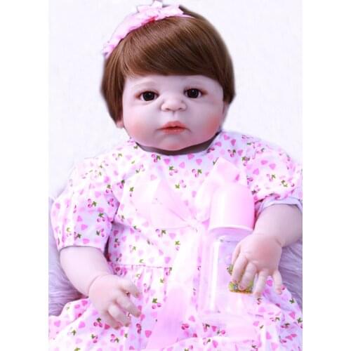22inch NPK bebe girl reborn dolls Full Silicone Vinyl Realistic Fashion real Alive reborn bonecas Kid Best Playmate
