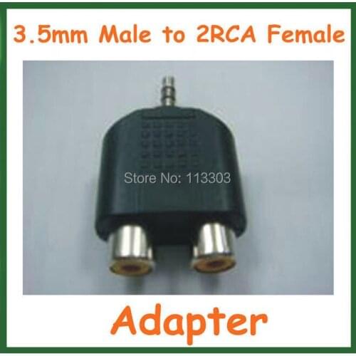 5pcs Converter 3.5mm Male to 2RCA Female Y-Splitter Plug Adapter 1 Male to 2 Female Extender Connector