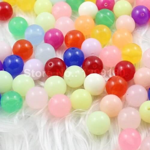 Choice Size 6.8.10.12.14.16.18 20mm Mixed Color Jelly Style Acrylic Round Beads AAA Beads for kids Necklace DIY Jeweley (K01739)