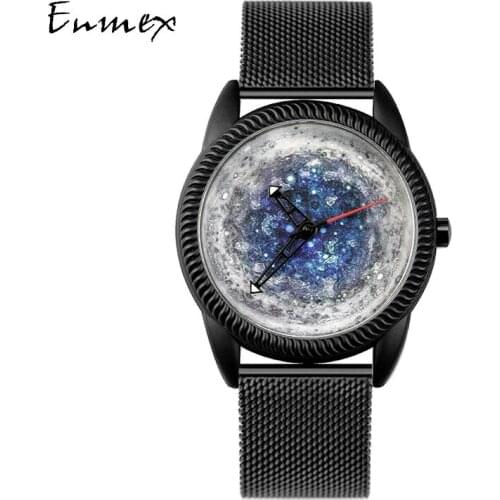 2021 Enmex creative style 3D printing face wristwatch stainless steel band special Jupiter design Zeus casual quartz watch