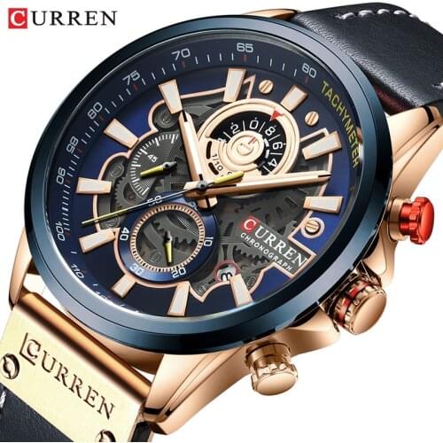 CURREN Men Watches Top Brand Luxury Japan Movement High Quality Leather Quartz Wrist Watches For Male Clock relojes para hombre