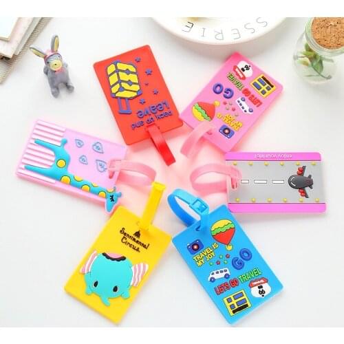 Travel Accessories Luggage Tags Animal Cartoon Print Silica Gel Suitcase ID Address Label Baggage Travel Tag
