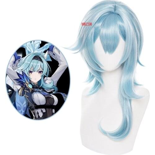 Eula Wig Cosplay Costume Heat Resistant Synthetic Hair Game Genshin Impact Women Carnival Party Role Play Wigs