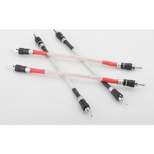 Hi-end Speaker Jumper Link 7N Sliver Plated Speaker Jumper Cable BiWire For Speakers 4* 20cm With Rhodium Plated Banana plug