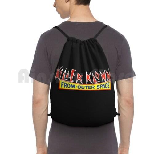 Killer Klowns From Outer Space Backpack Drawstring Bag Riding Climbing Gym Bag Killer Klowns Horror 80S Retro Vhs Video