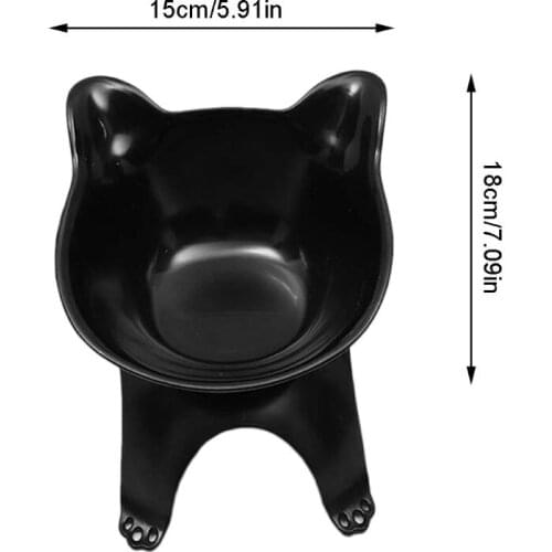 Single Raised Dog Cat Bowl 15°Tilted Non-slip Pet Puppy Kitten Food Water Feeder H58C