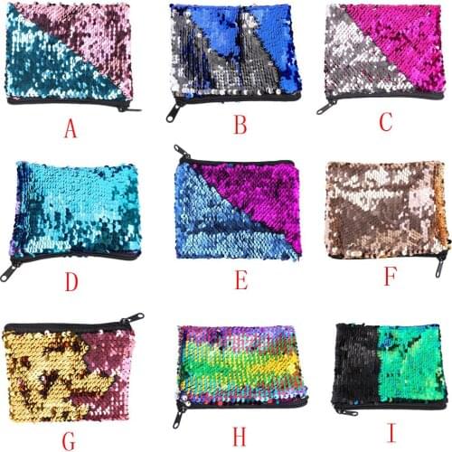 Women Purse Fashion Girl Sequins Bling Zipper Coin Card Holders portafoglio donna portfel damski porte monnaie femme 2019