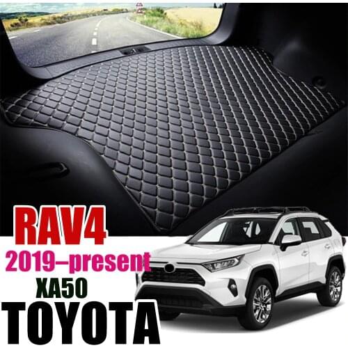 Leather Car Trunk Mat For Toyota RAV4 2019 2020 Trunk Boot Mat XA50 Cargo Tray Slip Rear Cover Pad