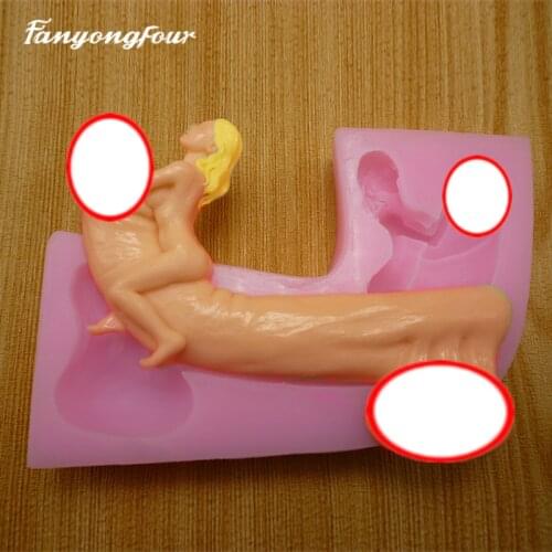 Beauty Sitting Curvy Penis Cake Mold Sugar Chocolate Mold Kitchen Baking Cake Decor Tools