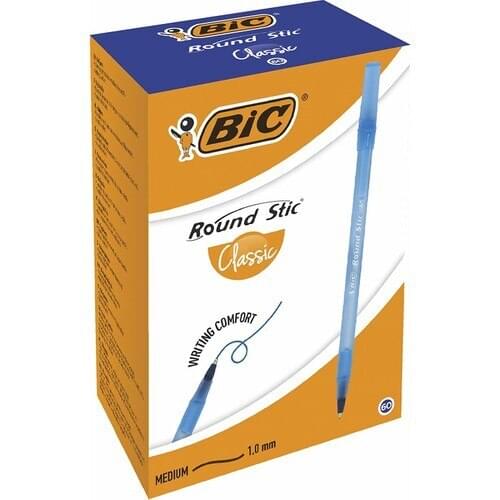 Bic Round Stic Ballpoint Pen Blue 60'Lı Box