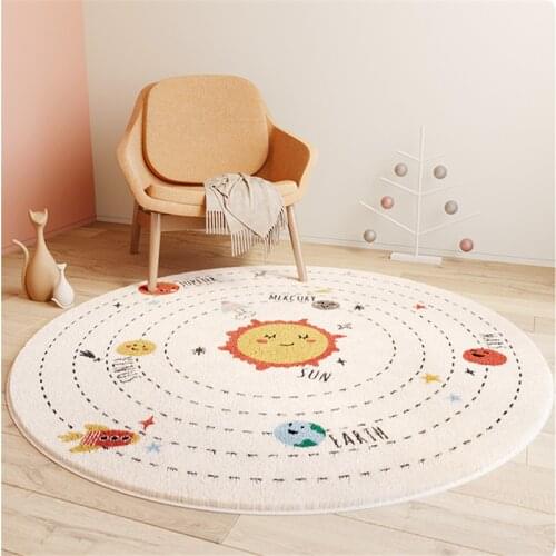 Rabbbit Round Kids Bedroom Carpets Lamb Cashmere Lion Living Room Non-Slip Carpet Sofa Tatami Bedside Rugs Baby Crawling Mat
