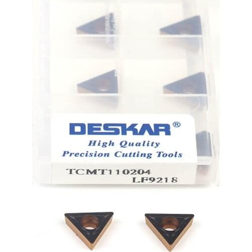 10pcs Cutting Blades TCMT110204 LF9218 TCMT110208 LF9218 CNC Lathe Tools Carbide Turning Inserts Two-Color Coating , Steel Tools