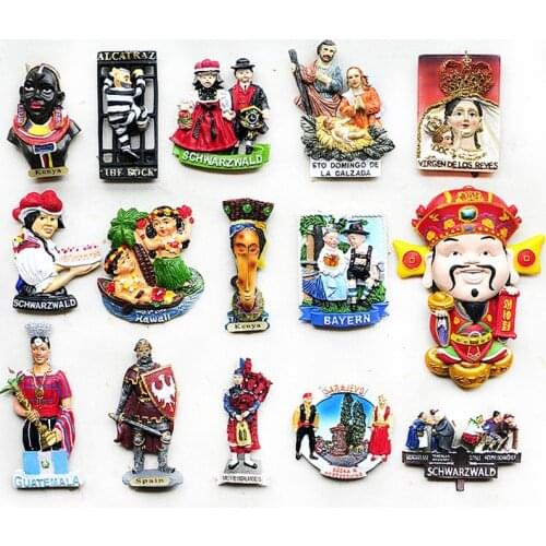 New Germany Guatemala Kenya Character Series 3D Fridge Magnets Tourism Souvenirs Refrigerator Magnetic Stickers Gift
