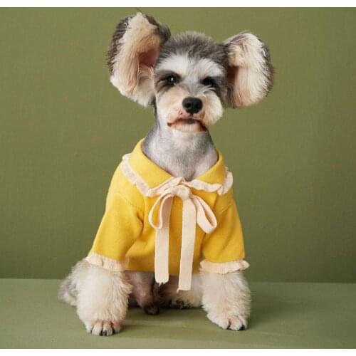 Cute Dog Clothes Winter Outdoor Sweat With Bow Tie For Dog Pets Coats Puppy Chihuahua French Bulldog Sweatshirt