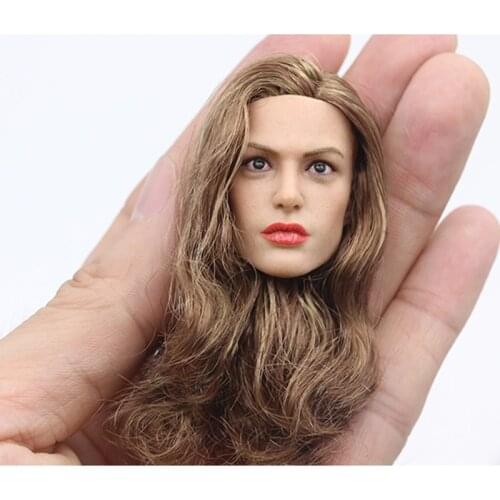 Mirriro 1 to 6 Beauty Hair Transplant Head Sculpture Angelina Jolie for 12-inch Female Models In Stock