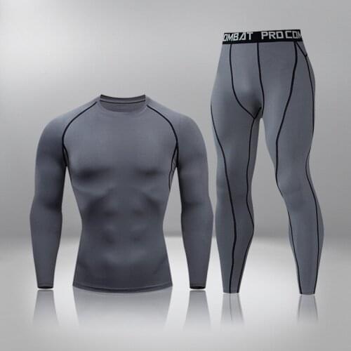 Mens Gray Tight Sports Suit New Mens Warm Pants 2021 Gym Fitness Running Quick-Drying Pants Training Yoga Pants