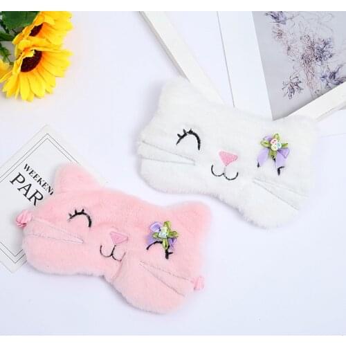 Soft Comfortable Plush Cute Bowknot Cat Blackout EyeMask Lunch Break Sleep Eye Mask