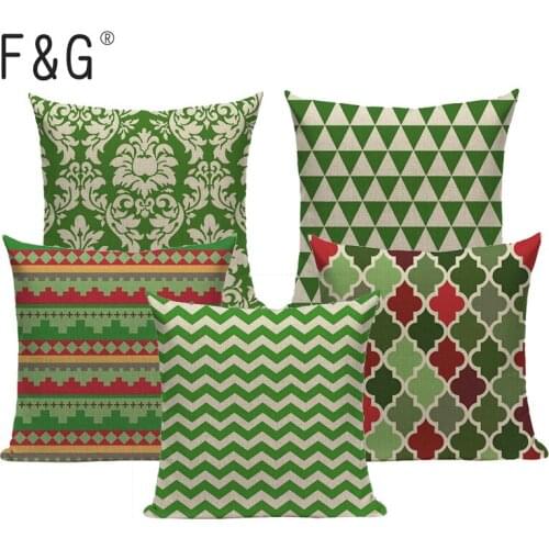 Chevron blue Cotton Linen Geometry Decor Throw Pillows Case for Sofa Car Cotton Cushion Cover Creative Decoration Custom Lovely