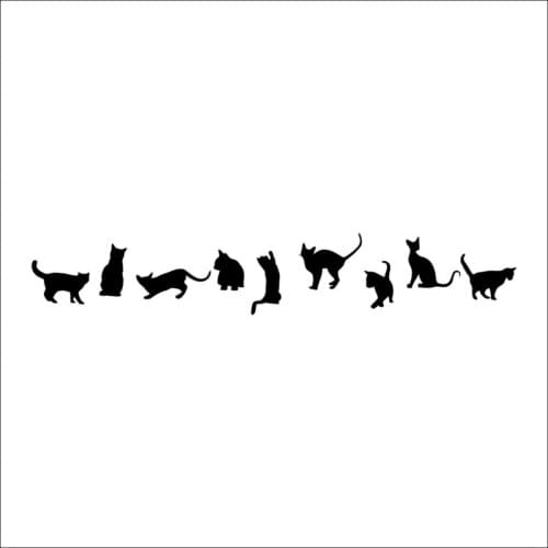 Room Decorative Removable Black Cute 9 Cats Wall Sticker Vinyl Art Home Decal Room Kids Decor