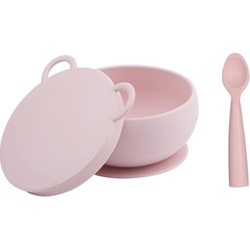 Oioi Nutrition Set 2li Pink Vacuum Bowl + Nam Nam Spoon