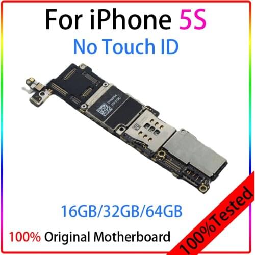 Original Full unlocked for iphone 5S Motherboard 16GB/32GB/64GB, for iphone5S Mainboard with/No Touch ID Free iCloud Logic Main