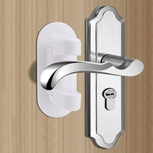 Plastic Child Safe Security Window Door Sash Lock Safety Lever Handle Sweep Latch Proof Doors Adhesive Lever Handle Safety Lock
