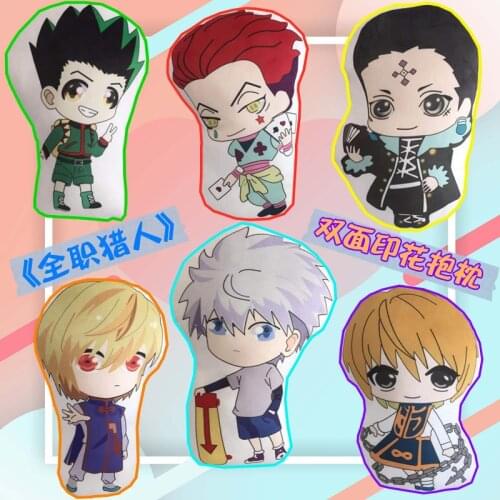 Japanese Style Anime Hunter X Hunter Killua Zoldyck Kurapika Plush Doll Toy Cute Soft Stuffed Pillow Gift Double Side 45cm