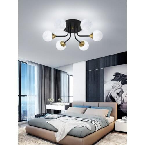 2021 Hot Sale Ceiling Lamp For Bedroom Luxury Indoor Ball Golden Black Modern Decoration Fixture Led Ceiling Lights