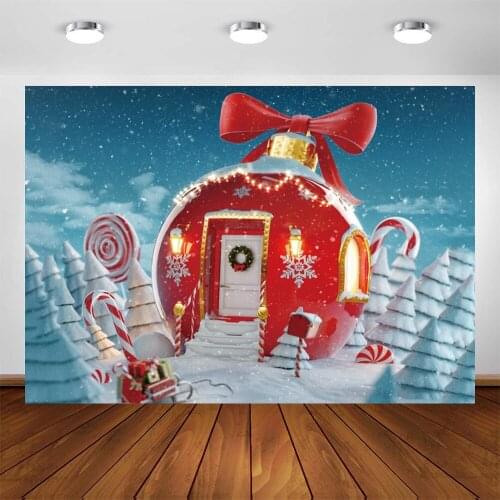 Yeele Christmas Backdrop Kids Photography Winter Snow Bow House Door Mail Background Baby Photographic Photo Studio Photophone