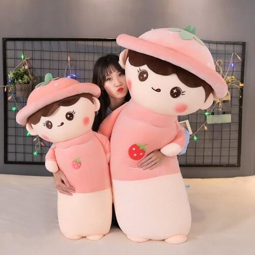 Pink Fruit Pillow Soft Plush Toy Stuffed Cushion Kawaii Creative Cartoon Sleeping Room Home Decor for Children Adult Kids Gifts