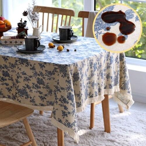 French Vintage Rectangular Tablecloths Waterproof Party Decorative Fabric Dining Table Cover Square Wedding Stain Resistant