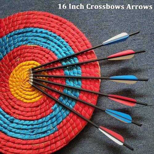 5/10Pcs 16/20 Inch Carbon Crossbow Arrow Spine 400 OD8.8mm Bolt Arrowheads for Crossbows and Bows Hunting Archery Shooting