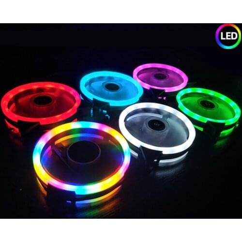 CoolMoon LED Fan 12CM Double Aperture Aurora Eclipse Mute Silence used For 120 Radiator Controller(Not need)