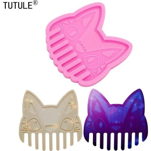 Mirror Cat Hair comb Comb Silicone resin mold,kawaii style Making Hair accessories Mold,Polymer Clay Jewelry Making Molds