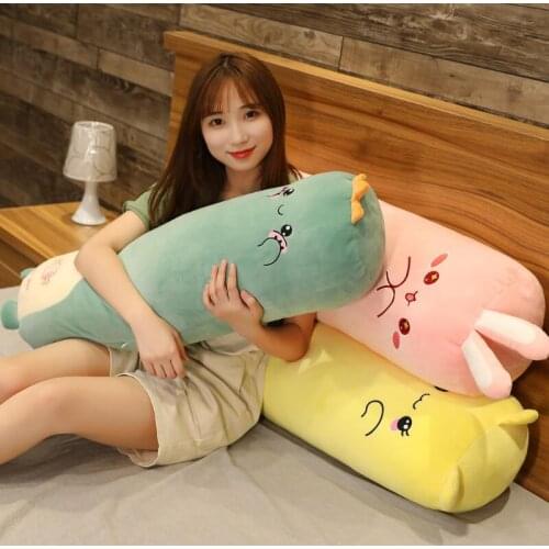 1PC 70/85/105CM Cartoon Animal Dinosaur Rabbit Cat Plush Toys Stuffed Soft Long Sleeping Pillow Dolls Children Birthday Gift