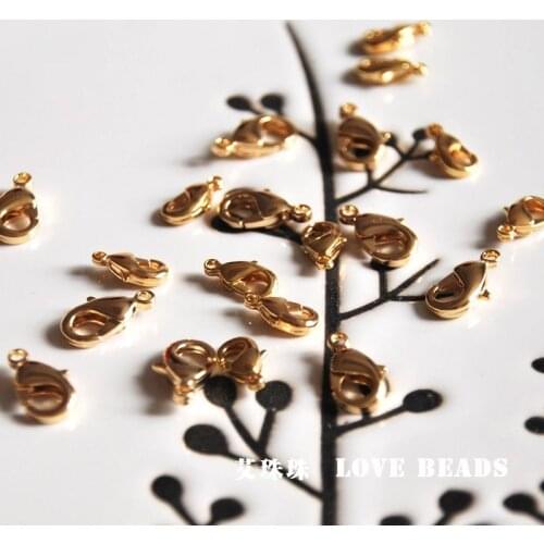 Wholesale 10 pcs/lot gold plated hooks and clasp lobster claw jewelry making craft findings DIY for women