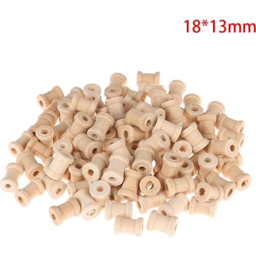 100PCS Wooden Empty Bobbins Needlework Bobbin Spools Spools Thread Sewing Tools Accessory Embroidery