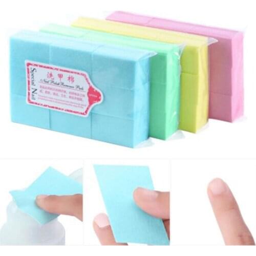 1000PCS New Colorful Thicken Lint Free Nail Art Gel Polish Remover Cotton Pad Nail Wipe Nail Polish Cleaning Cotton