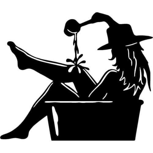 18*14.9CM Sexy Western Cowgirl Bathing Car Stickers Interesting Motorcycle Vinyl Decals Black/Silver C7-1428