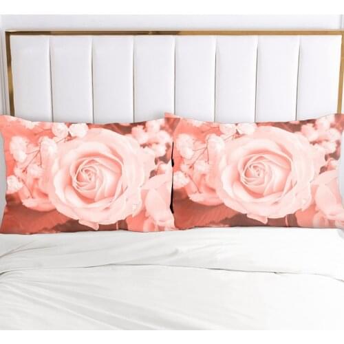 2pc Pillow Case Pillowcase 50x70 50x75 50x80 50x90 80x80 70x70 Decorative Pillow Cover Country Pink Flowers Bedding