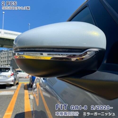 2pcs Chromium Styling Mirror Garnish Cover for Honda Fit GR1-8 SUS304 Car Chrome Exterior Sticker Trim