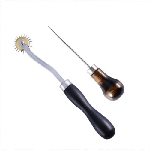 2pcs Leather Craft Tool Leather Overstitch Wheel Gear Roulette Spacer Sewing punch Awl Leather Craft Tool Gear Tool
