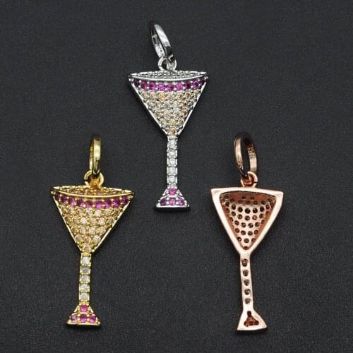 28x12mm 100% CZ Zircon DIY Jewelry Cocktail Charm Pendant Wholesale Top Quality Necklace Making Charms Jewellery Accessories