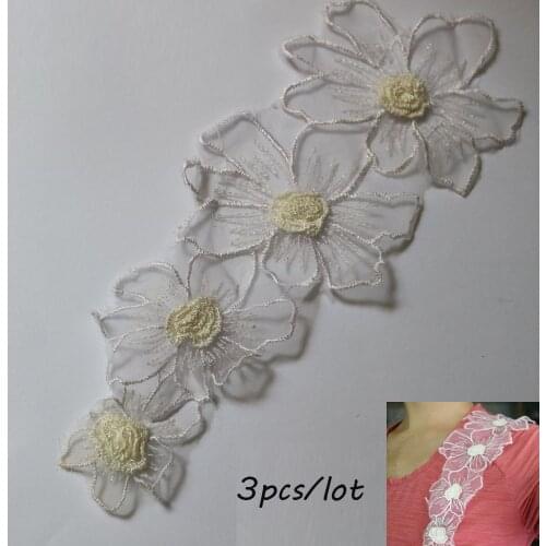 3pc/lot DIY fashion wedding dress appliques Patches for clothing Embroidery lace patches for bags decorative parches applique