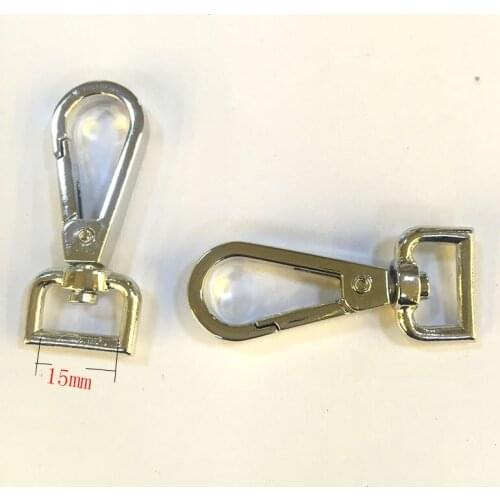 50PCS 15mm (strap wide)PUSH Gate Hooks Metal Swivel Snap Hooks