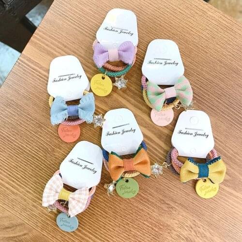 9pcs/Set Girls Cute Bows Elastic Hair Bands Mini Crown Scrunchie Rubber Bands Kids Ponytail Holder Girls Hair Accessories